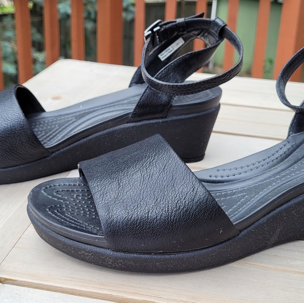 Crocs black sandals size 10